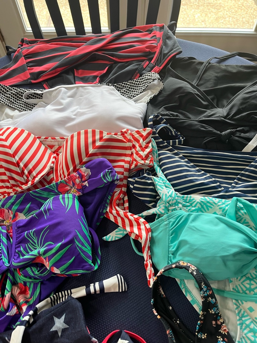 Ladies two piece swim suits tops size tops size small bottoms size medium